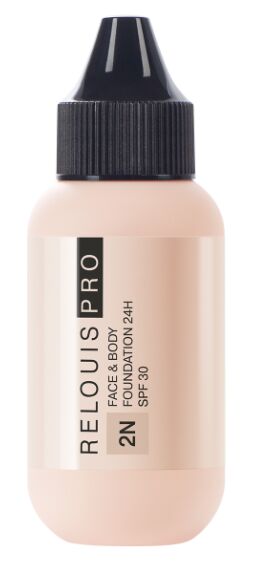 ТОНАЛЬНЫЙ КРЕМ RELOUIS PRO FACE&BODY FOUNDATION 24H SPF 30 2N СРЕДНИЙ НЕЙТРАЛЬНЫЙ тон