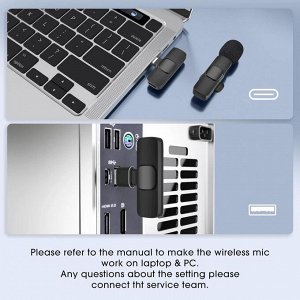 NEW ! Мини микрофон петличный для девайсов беспроводной Wireless Microphone Android + iOS переходник петличка черный