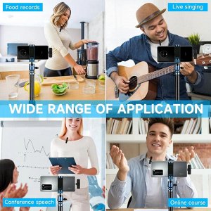 NEW ! Мини микрофон петличный для девайсов беспроводной Wireless Microphone Android + iOS переходник петличка черный