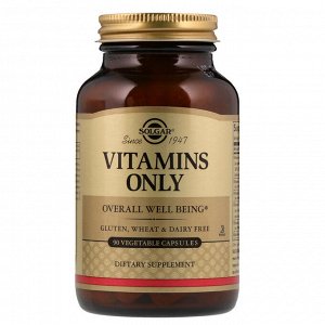 Solgar, Витамины Vitamins Only, 90 растительных капсул