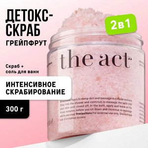The Act labs, антицеллюлитный детокс скраб для тела и ног, соль для ванн с гималайской солью и маслом грейпфрута 300 г