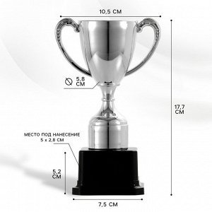 Кубок 113, наградная фигура, серебро, подставка пластик, 17.7 см