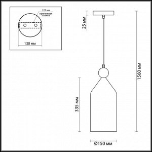 4091/1 PENDANT ODL19 307 темн.серый/золотой Подвес Е27 1*40W BOLLI