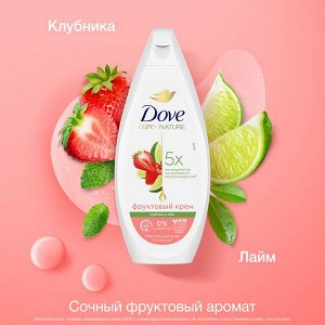 NEW ! Dove крем-гель для душа ДЛЯ ВСЕЙ СЕМЬИ КЛУБНИКА-ЛАЙМ бессульфатный на основе ухаживающей формулы 250 мл