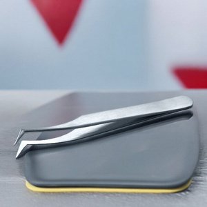 Пинцет для наращивания ресниц косметический, Г-образный, 13 см, с профессиональной заточкой, 338