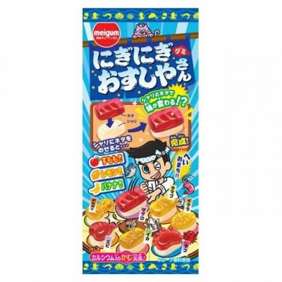 Жевательный мармелад Meiji / Мейджи "Суши" со вкусом фруктов 22 гр Японские сладости
