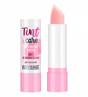 LuxVisage Бальзам - тинт для губ Tint & care pH formula цвет и увлажнение тон 01 роза, 3,9г