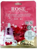 Ekel cosmetics / Тканевая маска для лица с экстрактом розы Ekel Essence mask Rose