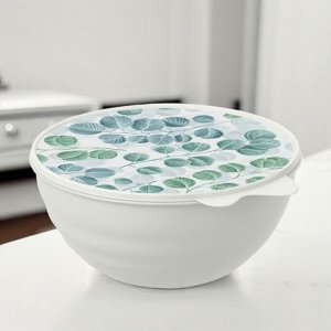 МИСКА С КРЫШКОЙ С ДЕКОРОМ WAVE 2,8Л (Светло-серый)