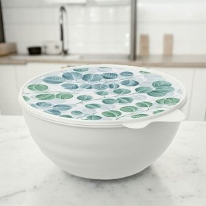 МИСКА С КРЫШКОЙ С ДЕКОРОМ WAVE 2,8Л (Светло-серый)