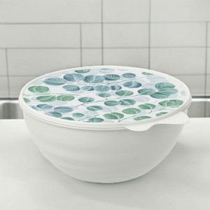 МИСКА С КРЫШКОЙ С ДЕКОРОМ WAVE 2,8Л (Светло-серый)