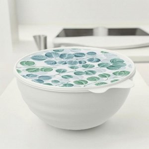 МИСКА С КРЫШКОЙ С ДЕКОРОМ WAVE 2,8Л (Светло-серый)
