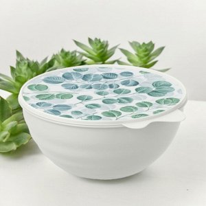 МИСКА С КРЫШКОЙ С ДЕКОРОМ WAVE 2,8Л (Светло-серый)