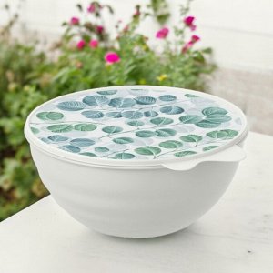 МИСКА С КРЫШКОЙ С ДЕКОРОМ WAVE 2,8Л (Светло-серый)