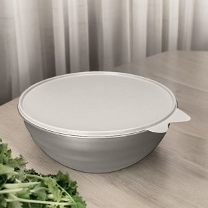 МИСКА С КРЫШКОЙ WAVE 0,85Л (Металлик бежевый)