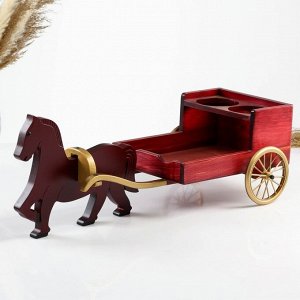 Фигурка дерево, держатель для бутылок для бутылок «Лошадка», 55x21x21 см