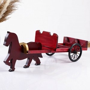 Фигурка дерево, держатель для бутылок «Колесница», 38x15.5x11 см