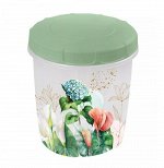 Банка, 1 л, для храниения продуктов, круглая, пластик, ГАРМОНИЯ, 1/30
