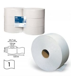 Туалетная бумага белая Universal 1cл 25см, Tork, 525м