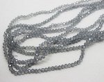 Бусины-рондели стеклянные, 4 мм, прозрачный серый,115-120 шт./низка