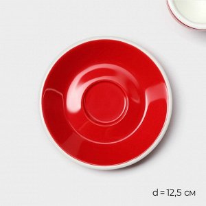 Кофейная пара Magistro Coffee time, чашка 80 мл, блюдце d=12.5 см, фарфор, красная