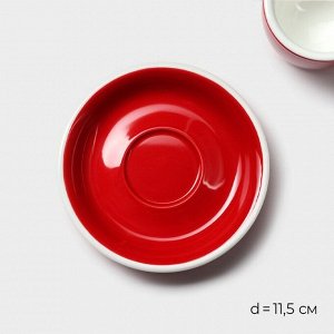 Кофейная пара Magistro Coffee time, чашка 80 мл, блюдце d=11.5 см, фарфор, красная