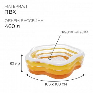 Бассейн надувной INTEX «Звезда», надувное дно, 185x180x53 см, от 3 лет, 56495NP