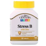 21st Century, Stress B, с цинком, 66 таблеток