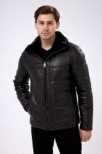Мужская утеплённая куртка из кожи