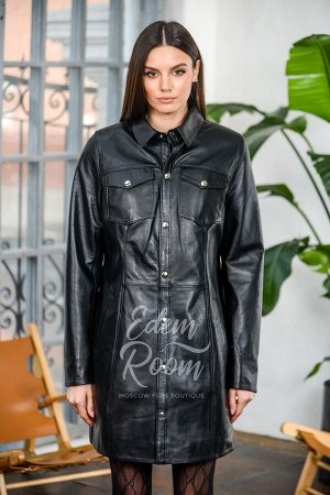 Кожаный плащ - рубашка