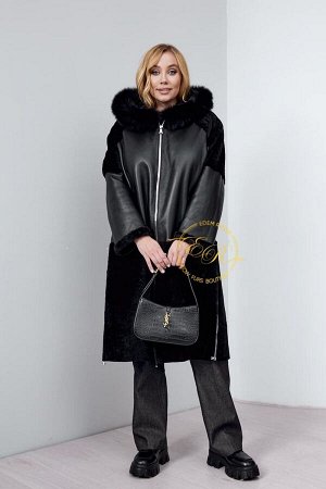 Дублёнка из силки и мериноса для женщин