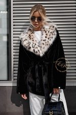 Экошуба с воротником под рысь