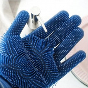 Многофункциональные силиконовые хозяйственные перчатки-щетка