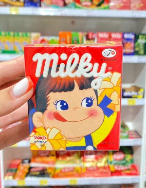 Молочные ириски Milky Fujiya / Конфеты Милки Фуджи содержат патоку и сгущеное молоко 23.8 гр Японские сладости
