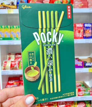 Палочки шоколадные Pocky Покки Зеленый чай Glico 69 гр Японские сладости