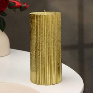 Свеча "Рельеф", 7*15см, золотой металлик