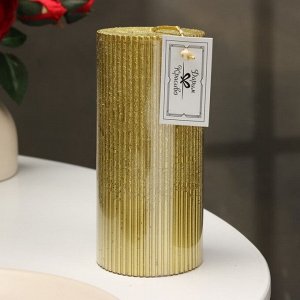 Свеча "Рельеф", 7*15см, золотой металлик