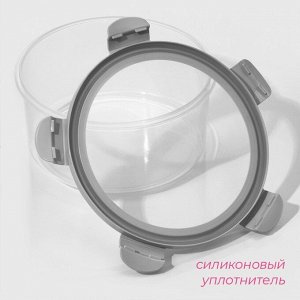 Контейнеры для еды Доляна, пластик, набор 3 шт, 500 мл, 1 л, 1,9 л, прозрачные