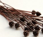 Пины с фигурной головкой, цвет красная медь, 61х0.8 мм. Цена за 1 шт.