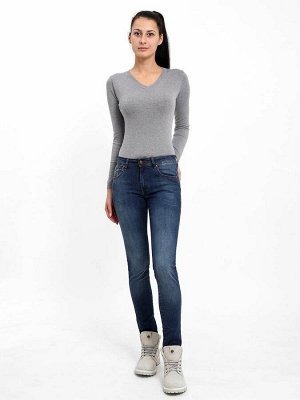 Женские модные джинсы с пятью карманами.