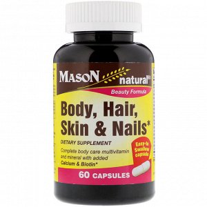 Mason Natural, Тело, волосы, кожа и ногти, 60 капсул