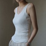 Женская майка с v-образным вырезом, цвет белый