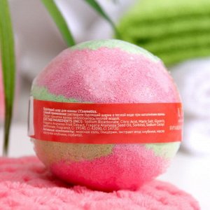 L`Cosmetics Бурлящий шар "Клубника" с пеной, 120 г