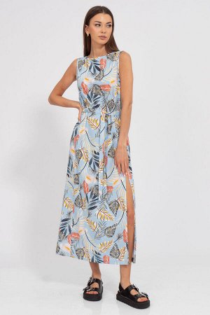 Платье Kivviwear 307715 голубой цветы