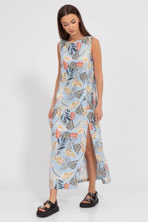 Платье Kivviwear 307715 голубой цветы