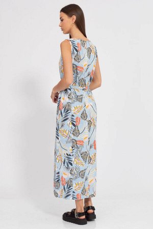 Платье Kivviwear 307715 голубой цветы