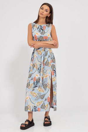 Платье Kivviwear 307715 голубой цветы