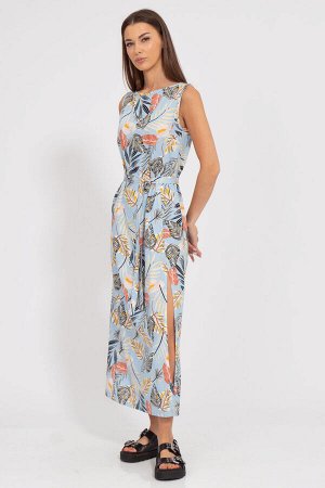 Платье Kivviwear 307715 голубой цветы