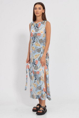 Платье Kivviwear 307715 голубой цветы
