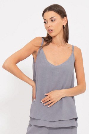 Топ Топ Kivviwear 418901 серый 
Состав: ПЭ-100%;
Сезон: Лето
Рост: 170

Джемпер на бретелях с отделочным разрезом по спинке идеальный выбор для тех, кто хочет выглядеть стильно и чувствовать себя ком